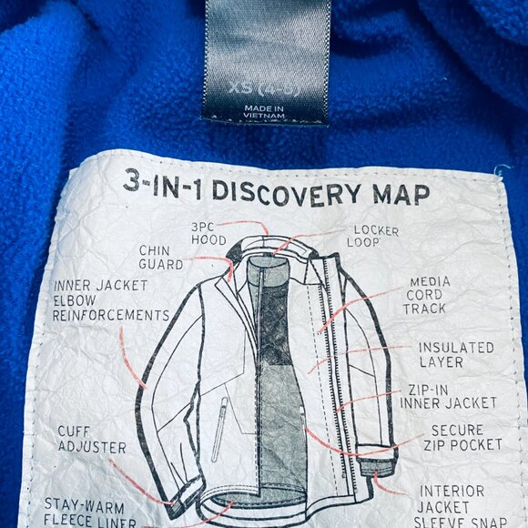 Boy's Champion 3-In-1 Sz XS (4/5) Jacket Wind/Water Resistant Blue/Black EUC - Picture 2 of 6